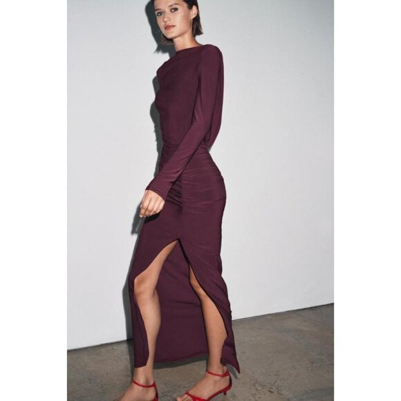 ZARA DRAPED OPEN-BACK DRESS - Picture 5 of 8